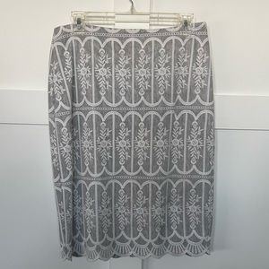 Gray and White pencil skirt